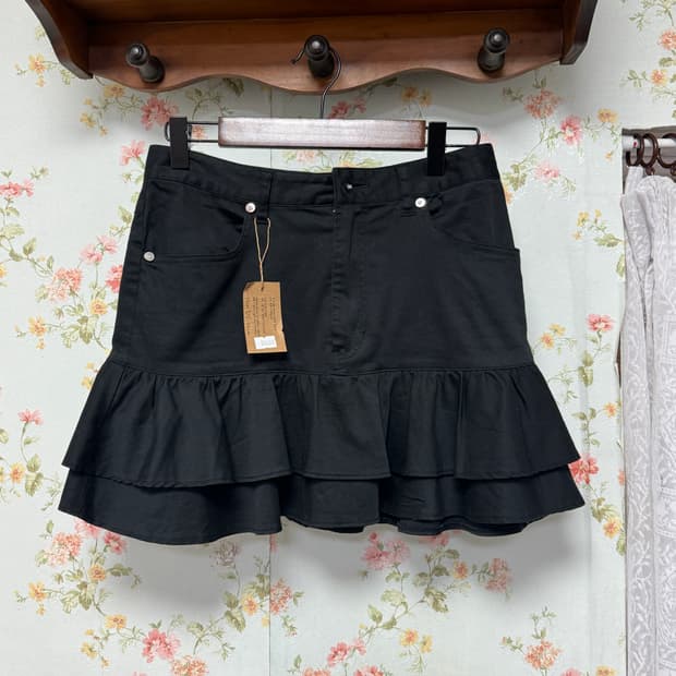 블랙 캉캉 프릴 스커트