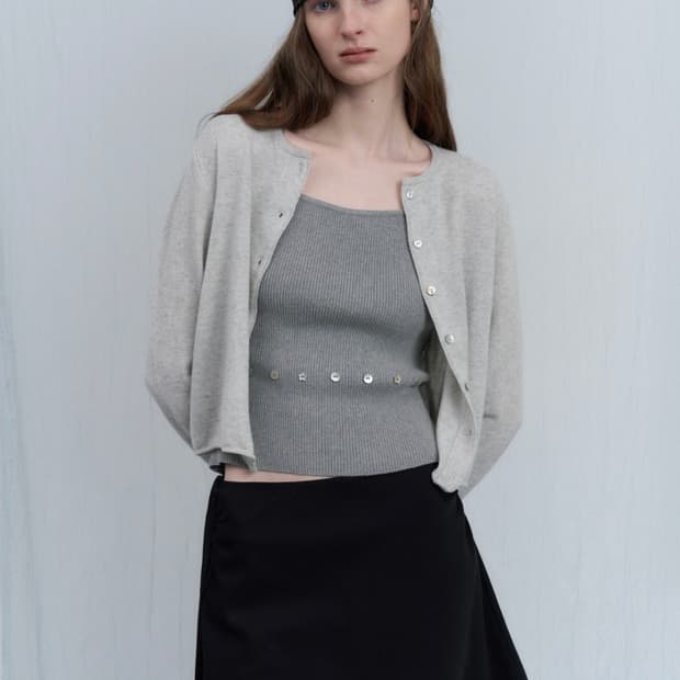 (새상품) foeto 포에토 뮤트 라이트 가디건 그레이