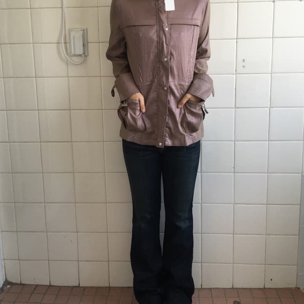 Glossy high neck jacket