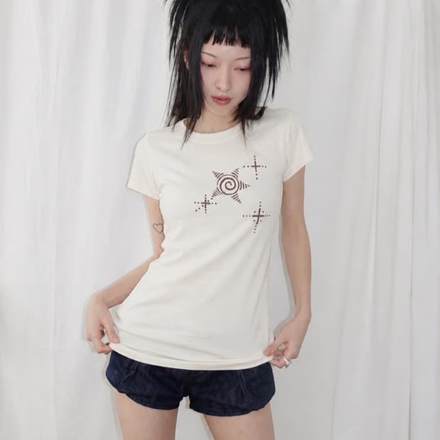 [made] 90s star 아이보리 반팔 티셔츠