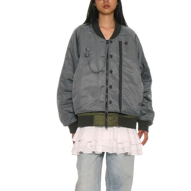 파르티멘토 우먼 디테쳐블 레이어드 MA-1 봄버 자켓