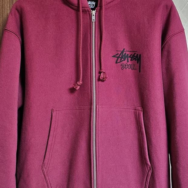 스투시 스탁 서울 후드집업 버건디 와인 (S)