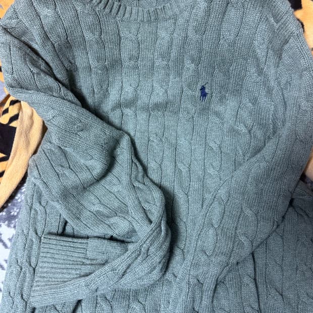 폴로 꽈배기 니트 L