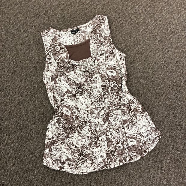 L)Japanese vintage 여성 꽃무늬 레이어드 나시