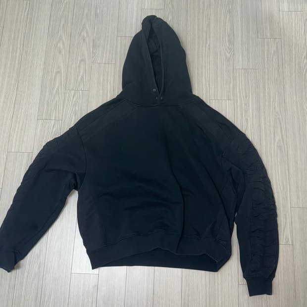 엑스톤즈 루즈핏 셔링 나일론 코튼 후디