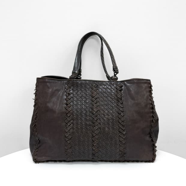 보테가베네타 다크브라운 라지 인트레치아토 숄더백