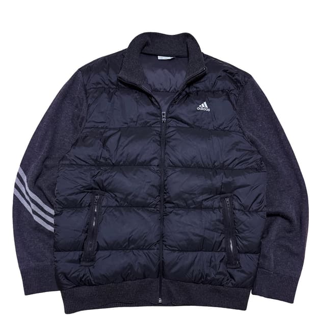아디다스 패딩 니트 믹스 점퍼