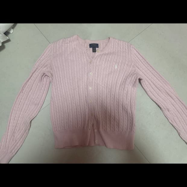 폴로 핑크 가디건 xl
