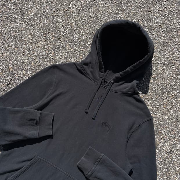 STUSSY 스투시 스탁로고 블랙 스웻 후드티