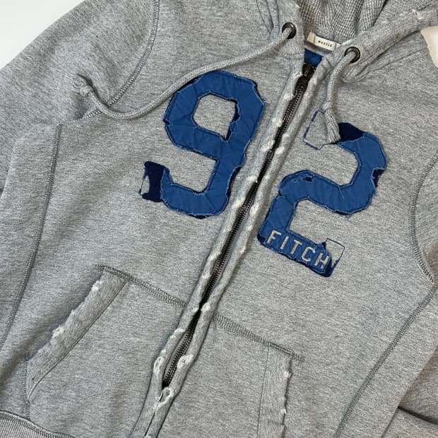 아베크롬비 데미지커팅 후드집업 XL