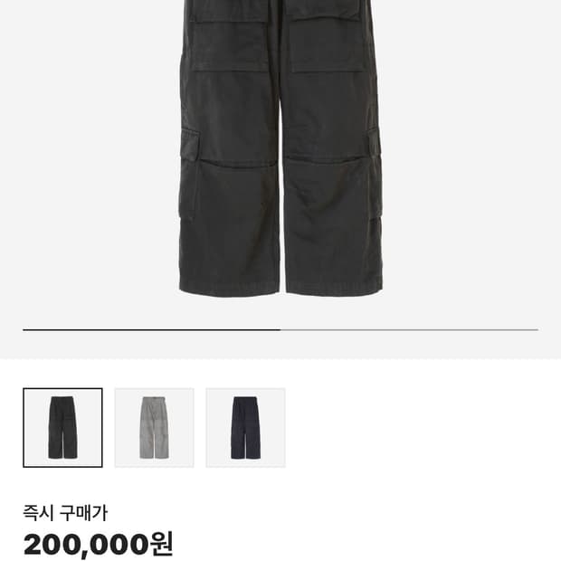 폴리테루 노매뉴얼 다이드 카고 팬츠 카키 2(M)