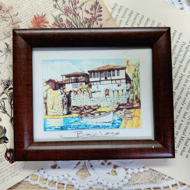 Vintage)빈티지 항구그림 액자