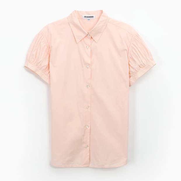 질샌더 Jilsander 빈티지 핑크 퍼프 프릴 블라우스