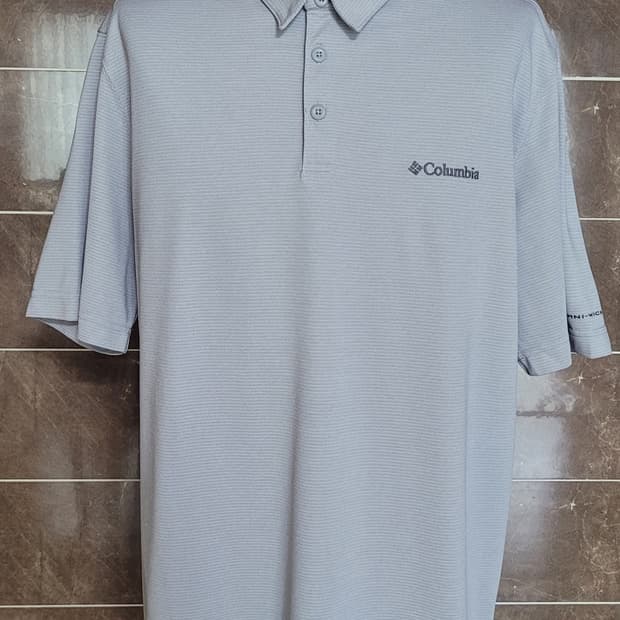 (남성2XL사이즈)컬럼비아 기능성 카라티(상태최상) 그레이