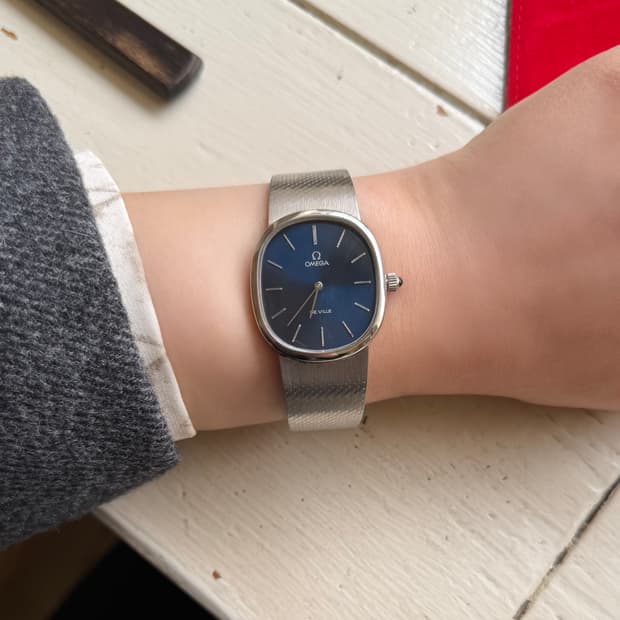 정품 빈티지 오메가 드빌 엘립스 스틸 시계