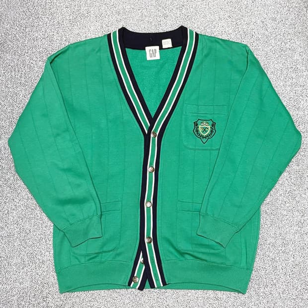 90s 올드 갭 프레피 로고 가디건