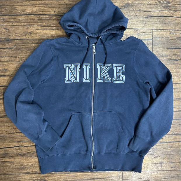 나이키 NIKE 빅로고 풀집업 기모 후드집업 네이비 L