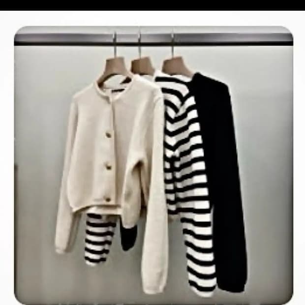 엣더베이글 피코 가디건 화이트, 블랙