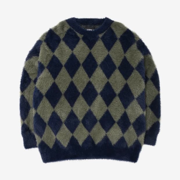AJOBYAJO Harlequin Check Oversized Sweat