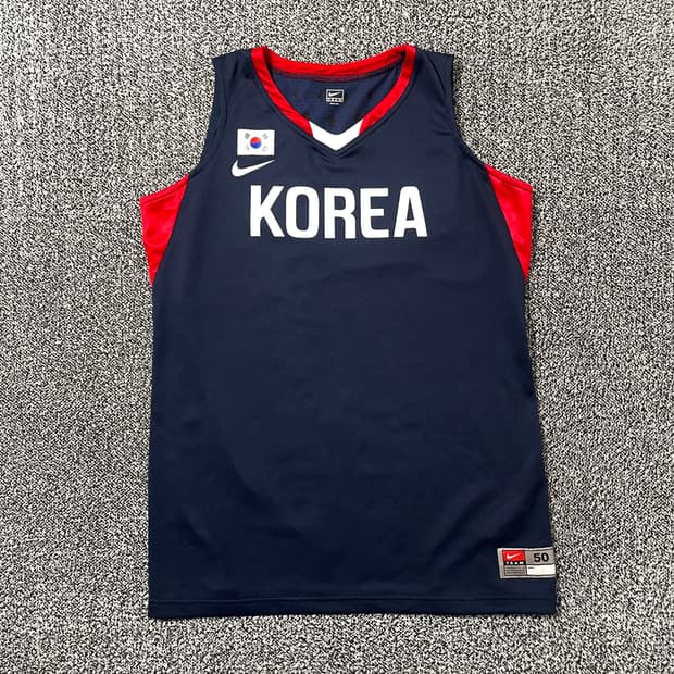 빈티지9. 나이키 대한민국 한국 농구 국대 기능성 조끼 네이비 레드