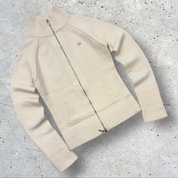 [XS] 폴로 진스 랄프로렌 램스울 투웨이 아이보리 니트 집업 C310