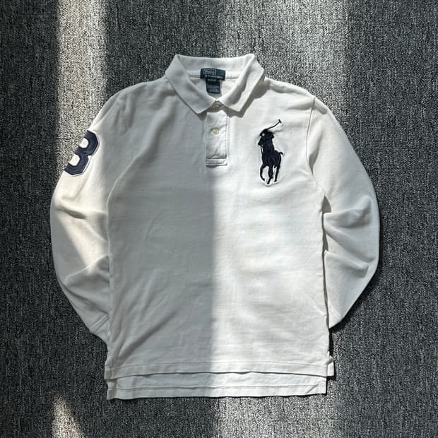 폴로 랄프로렌 화이트 빅포니 긴팔 PK