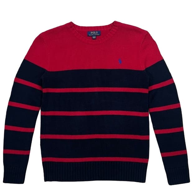 RALPH LAUREN 보이즈 네이비 레드 신형라벨 스프라이트 니트 L