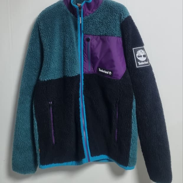 오버핏 S ) 팀버랜드 멀티컬러 플리스 후리스 집업