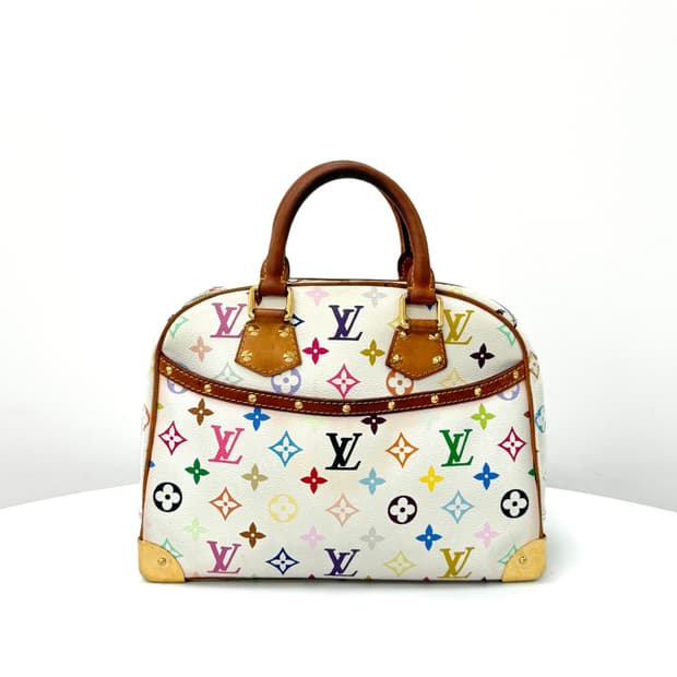 루이비통 멀티컬러 화이트 트루빌 토트백