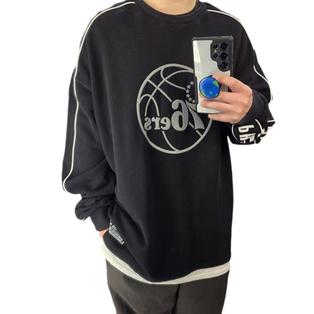 XL NBA 필라델피아 76ers 블록코어 오버핏 레이어드 롱슬리브