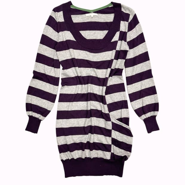 purple stripe knit dress