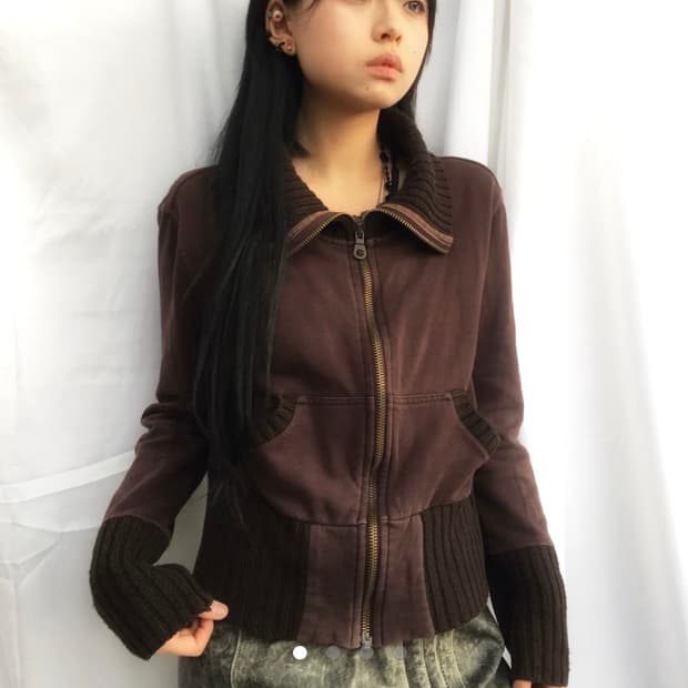 빈티지 니트 집업