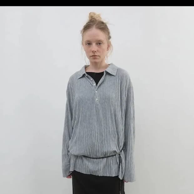 낫띵에브리띵 카라 티셔츠 wrinkle collared top