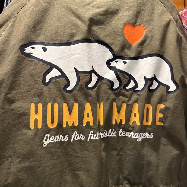 휴먼 메이드 다운 파카 올리브 드랩