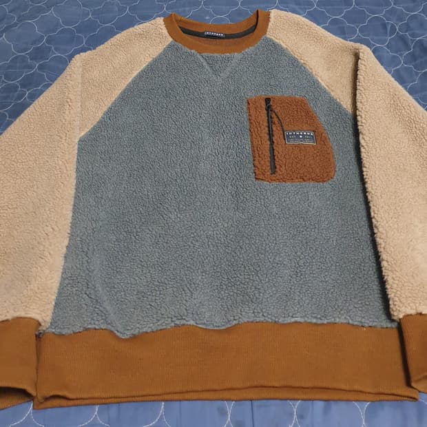 (이태리제품) IN THE BOX 빈티지 가슴집업 배색 플리스 맨투맨 M