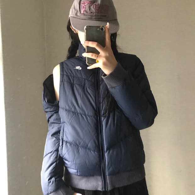 나이키 네이비 투웨이 패딩