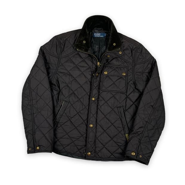 폴로 랄프로렌 코듀로이배색 블랙 퀼팅 자켓