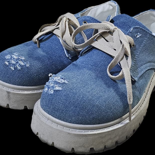 BOLD TOE DERBY (DENIM) - SKY BLUE 42