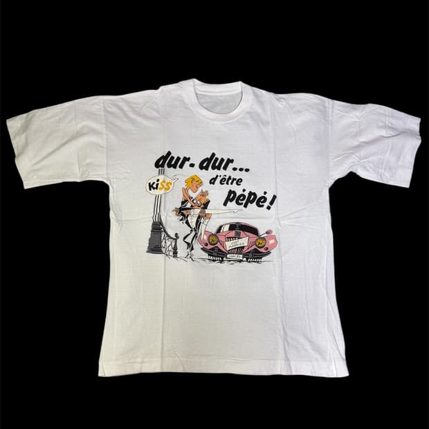 빈티지 90s 유럽 카툰 그래픽 dur dur 티셔츠 L