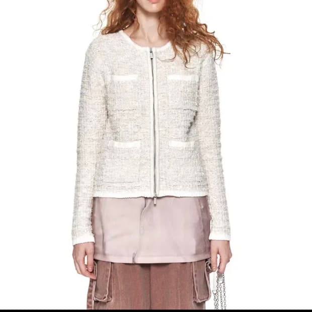 마뗑킴 트위드 집업 가디건