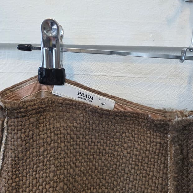 프라다 브라운 알파카울 혼방스커트 40사이즈