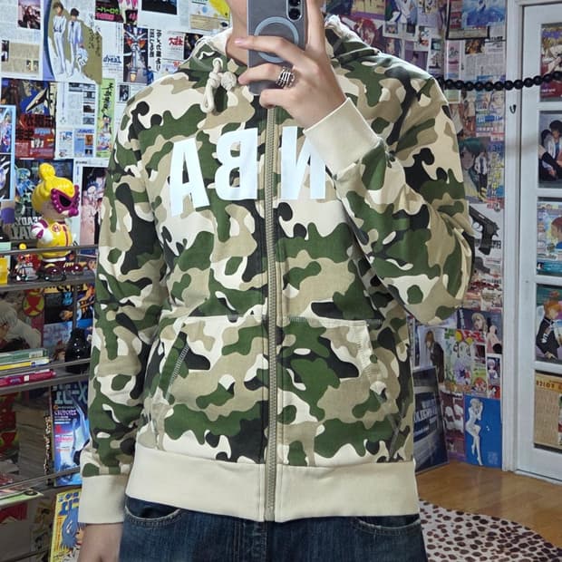 엔비에이 카모플라주 밀리터리 후드 집업