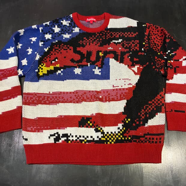 L) 슈프림 디지털 플래그 스웨터 성조기