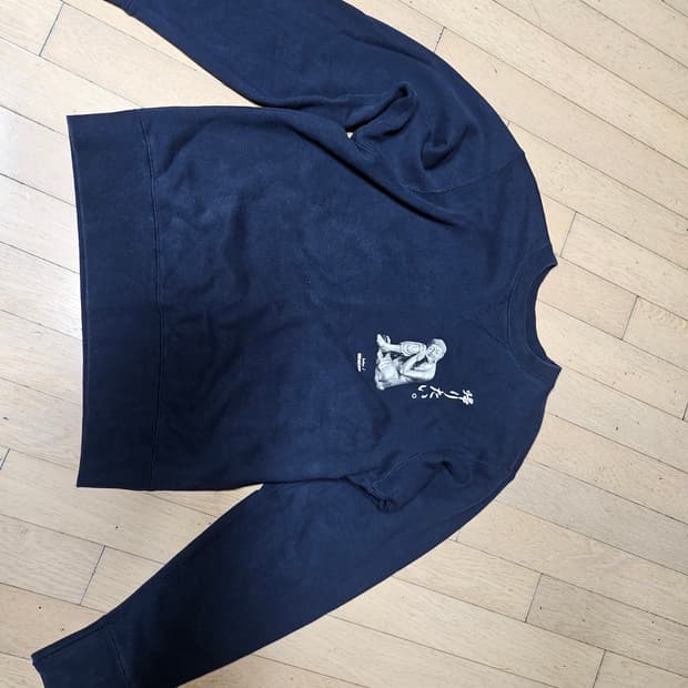 kolor beacon 네이비 프린팅 맨투맨