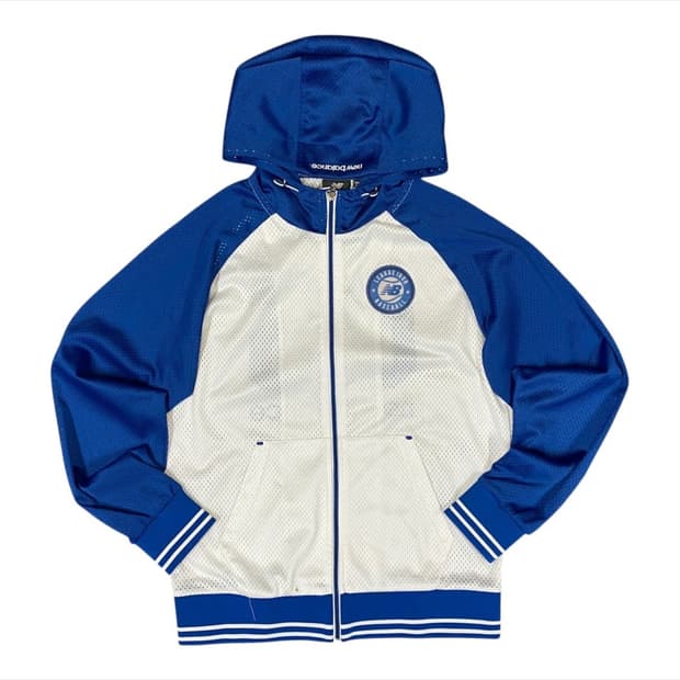 (바배) 뉴발란스 야구 매쉬 흰파 후드 집업