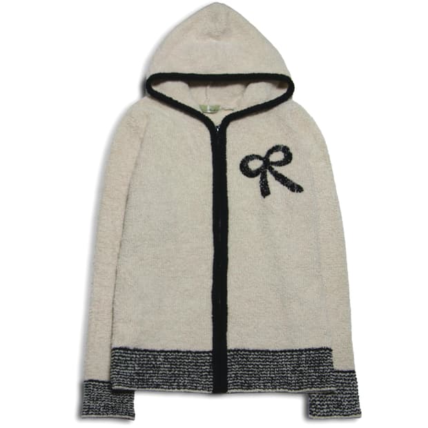 Ribbon Fleece Hood zip-up