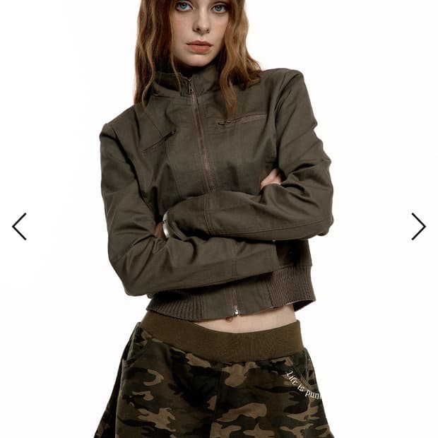 러프넥 블루종 자켓 브라운 S