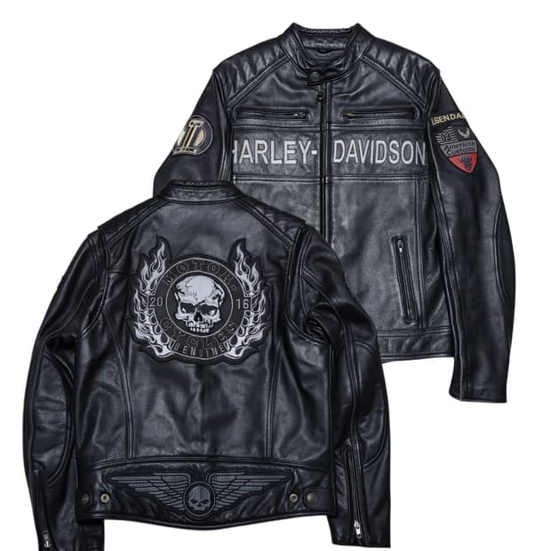 (m) 할리데이비슨 패치 다크호스 가죽 자켓