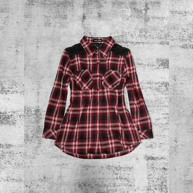 (cecil mcbee)00s shoulder punk flannel 