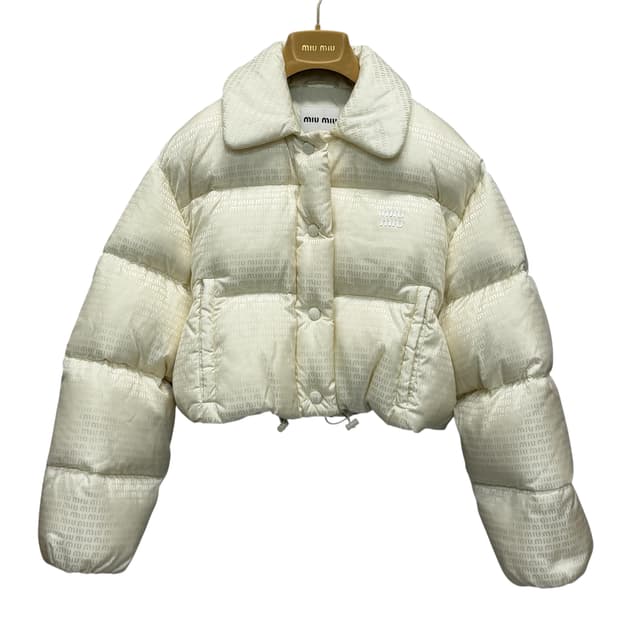 미우미우 크롭 나일론 다운 패딩 자켓 ( 55~66 )